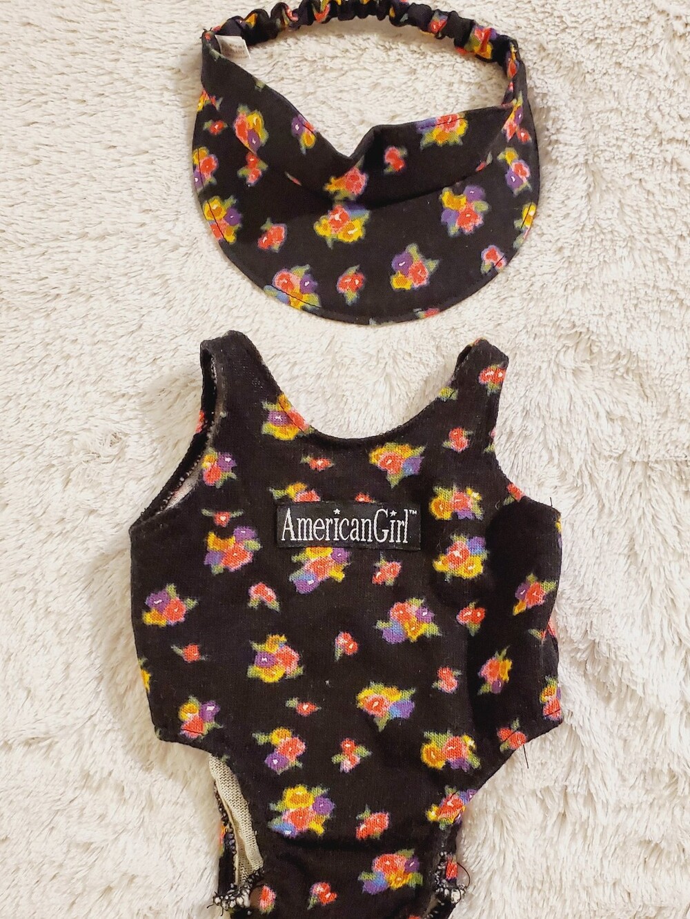 American Girl Doll Of Today Beachwear 1995 Vintage Swimsuit And Visor